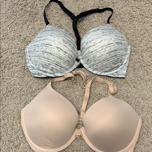 2x 34DD VS Pink push up t-back bras
